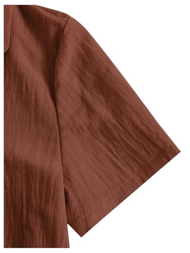 Image of Verdusa Boy's 2 Piece Sets Linen Set Going Out Summer Outfits Button Up Shirt and Pants Set Matching Sets
