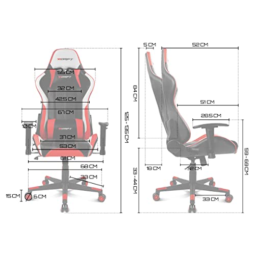 Chair -DR175CARBON- Sedia da gioco professionale, similpelle, nero/bianco, professionale, regolabile in altezza, seduta a bilanciere, braccioli imbottiti - Sedia gaming - Immagine 2