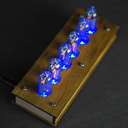 Handmade Nixie Tube Clock 6X In-14 - Made In Ukraine - Vintage Retro Table Clock - Wooden Desk Nixie Tube Clock #TOP2