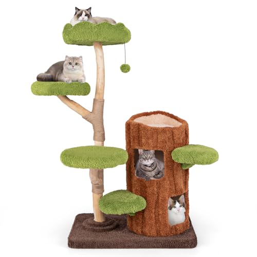 Árbol para gatos de madera sólida Tangkula 3 niveles miniatura 1