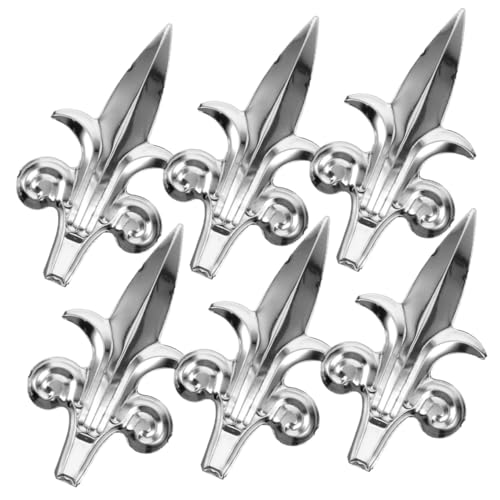 Ciieeo 6個屋外フェンス用フィニアル 属製尖った形状のフェンストッパーフィニアル ガーデンゲートや手すり装飾に適用 耐久性のある鋼素材