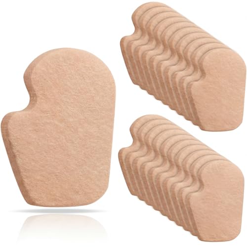 Image of Cutecrop 20 Pcs Sesamoiditis Pads, 1 /4 inch Thick Dancers Pads for Ball of Feet Pain Thick Adhesive Skived Felt Callus Sesamoiditis Relief Forefoot Cushion Pad Ball of Feet Pain(Brown,Left)