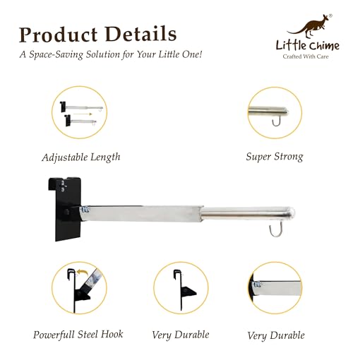 Image of Mounted Adjustable Baby Window Cradle Hanger | Hanging Rod for Baby Jhula, Swing & Cradle | Up to 20KG
