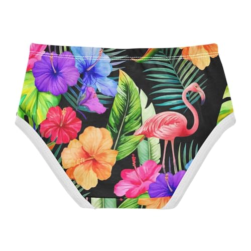 Stylish Toddler Girls Underwear 2t Cotton Little Girl Panties Tropical Palm Floral Flamingos Undies Kids Briefs2
