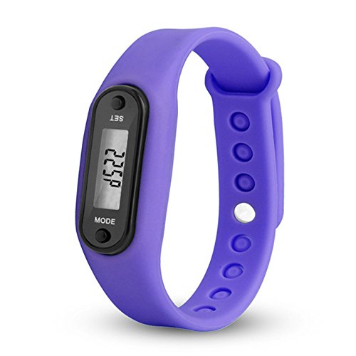 LEEBA Pulsera de seguimiento de actividad física, podómetro de sílice, contador de calorías con pantalla LCD digital para niños/hombres/mujeres
