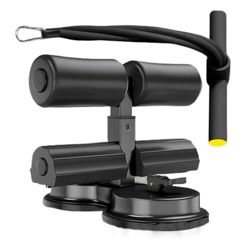 Máquina de sentarse, barra de abdominales ajustable, color y negro, soporte de piso con ventosa, resistencia ajustable, ideal para gimnasio en casa, núcleo y entrenamientos