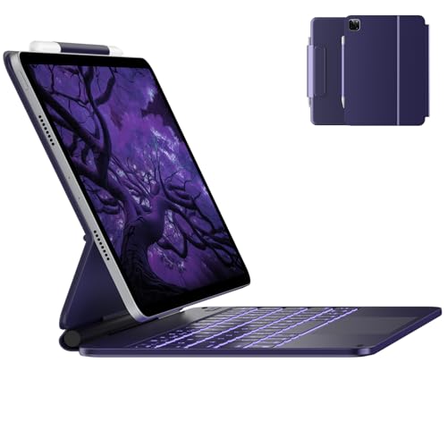 Image of typecase Edge Keyboard Case for iPad Air 11-inch(M4 /M3 /M2, 2026 /2025 /2024), iPad Pro 11 inch (4th /3rd /2nd /1st Gen) & iPad Air 10.9 inch 5 /4th Gen, Multi-Touch Trackpad, 11-Color Backlight, Midnight Amethyst