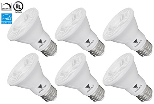 Triangle Bulbs (6 Pack) 7-Watt (50-Watt) PAR20 LED Flood Light Bulb, Dimmable, UL Listed, Energy star certified,