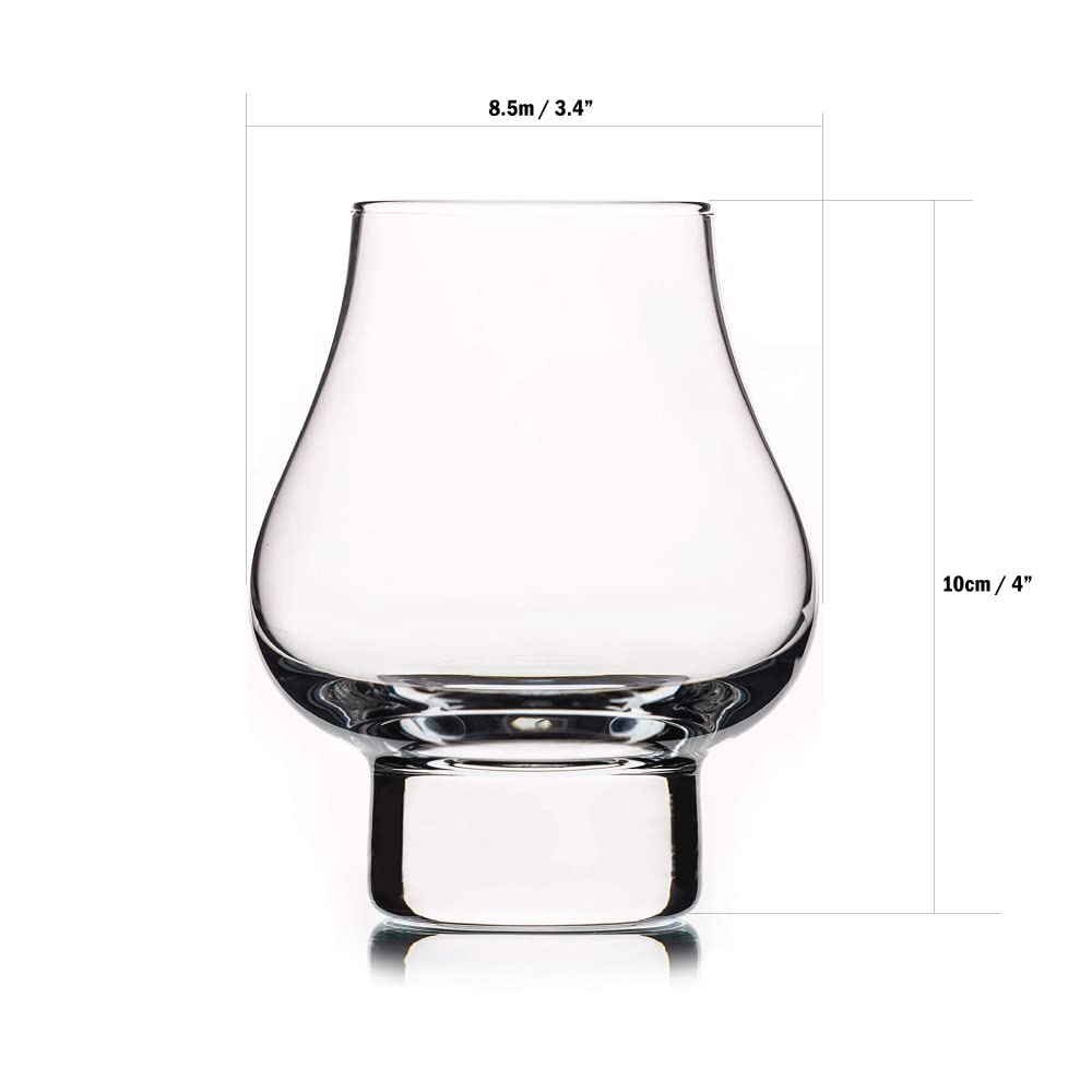 Bourbon Whiskey Brandy - Juego de 4 vasos de cristal de 7.8 onzas, vidrio hecho a mano sin plomo, ideal para bebidas alcohólicas, vasos de degustación, chupitos de tequila, coñac escocés, 210