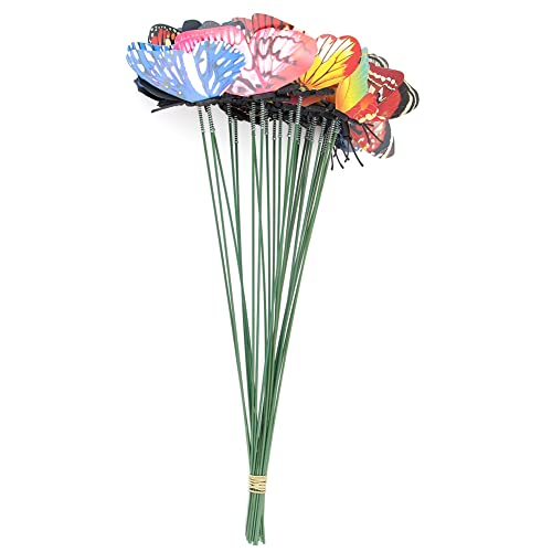 Butterfly Stakes, 25PCS 9.8 Inch Glow in Dark 3D Garden Butterfly Stakes Ornaments, Waterproof Butterfly Decorations for Indoor Outdoor Yard Patio Plant Pot Home Decoration