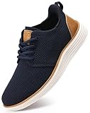 VILOCY Boy's Slip On Casual Dress Sneaker Hands Free Fashion Shoes Comfortable Oxfords Mesh Tennis Breathable School Uniform Formal Church Shoes Navy,36