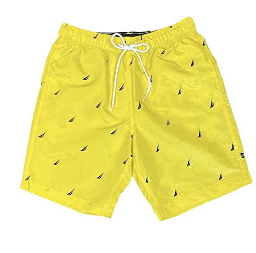 Nautica Mens Quick-Dry Multi Logo 8" Swim Trunk Shorts (XL, Yello...