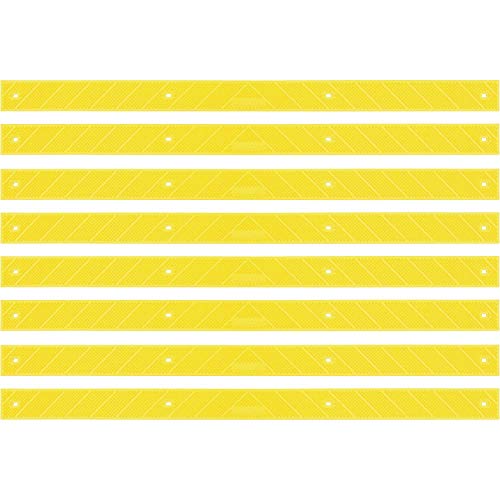 GripStrips Anti-Slip Treads - 8 Pack, Hi Viz Yellow (32" x 2") - Outdoor Non-Slip Tread Strips - Waterproof Safety Traction Strips for Stairs, Ramps, Boats, Ladders, Wood, Concrete, Metal