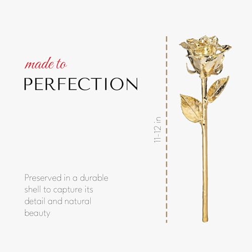 Image of Forever Rose 24K Gold Dipped Real Rose, Handmade, in Gold Gift Box