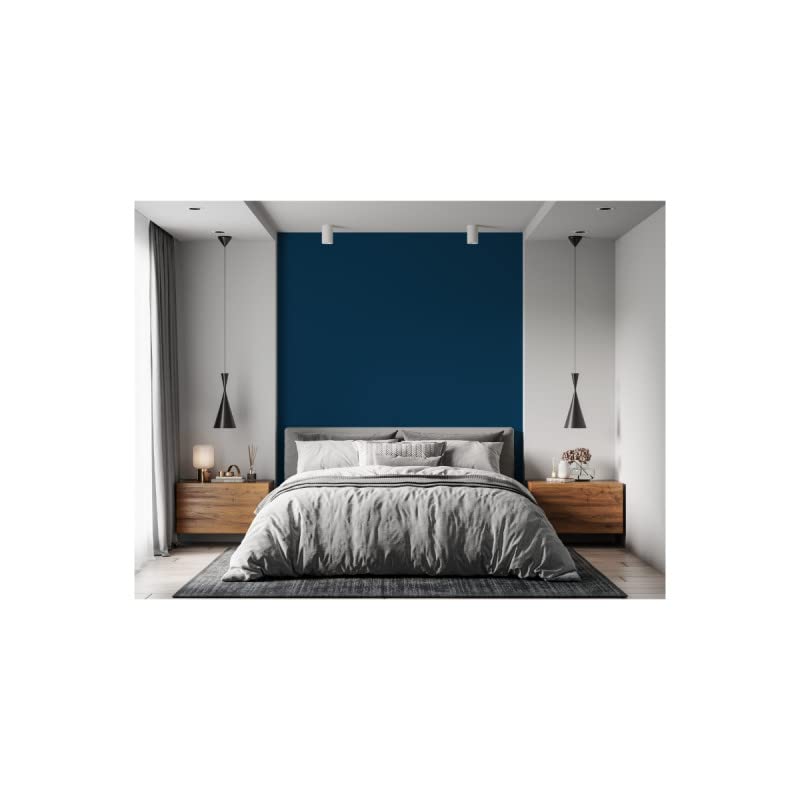 Peinture Acrylique Bleu Profond Abyssal - Aspect Satin - Peinture Mur, Plafond, Boiserie & Balcon -Lessivable- Séchage En 30 min - COV A+ -Fabriquée En France- 5 L - BARBOUILLE