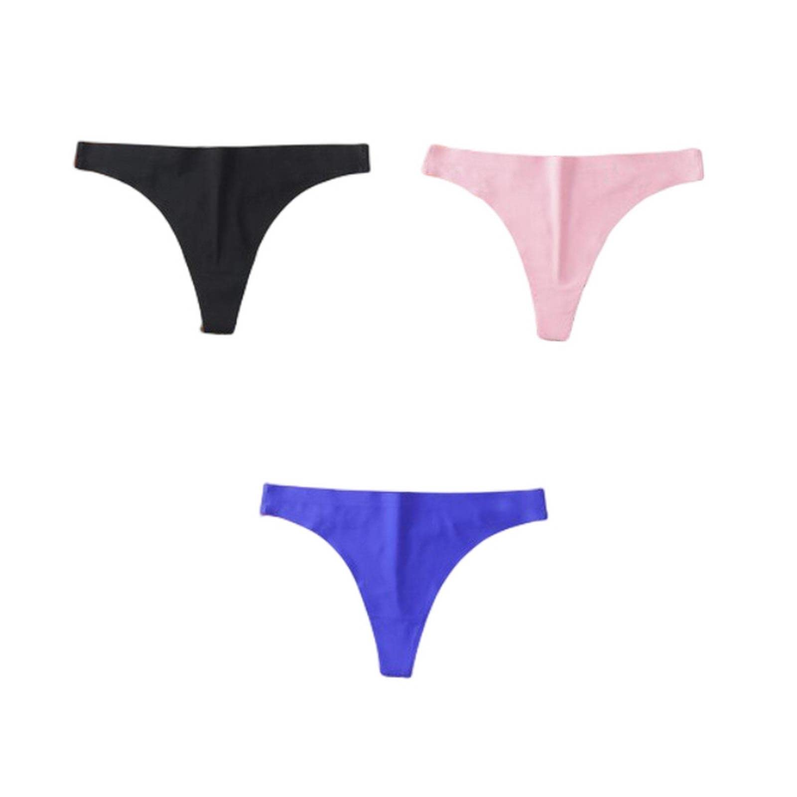 Bragas Mujer 3 Pcs/Paquete De Hielo Seda Mujeres G String Tanga Color Sin Costuras Bikini Bikini Briefs
