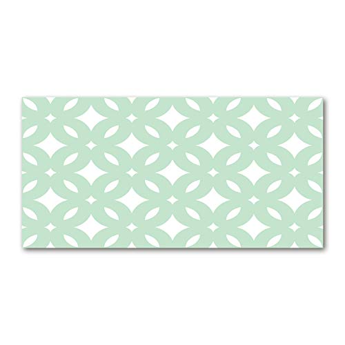 Fond de hotte verre de sécurité trempé 120x60cm au design vert géométrique premium