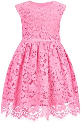 ALLOVIN Girls & Toddlers Spring Easter Sleeveless A-Line Lace Par...