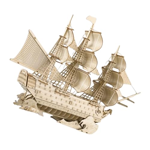 Puzzle voilier en bois maquette de bateau pour décoration salon et bureau