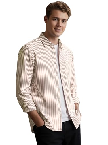 Image of Urbano Fashion Men's Cotton Full Sleeve Regular Fit Casual Striped Shirt