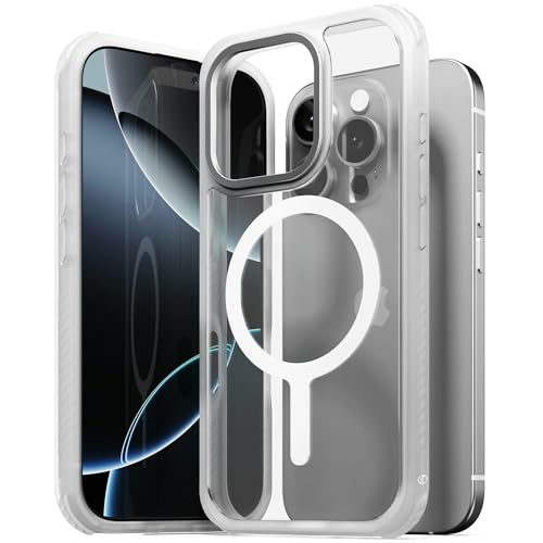 Sinjimoru iPhone 16 Pro Max �P�[�X MagSafe�Ή� �ČRMIL�K�i �ϏՌ� ���΂ݖh�~ �}�b�g�N���A��PC�t���[�� ����~��TPU�G�b�W �o���p�[�t�� ���C�����X�[�d�Ή� M-AirGuard �A�C�X�z���C�g