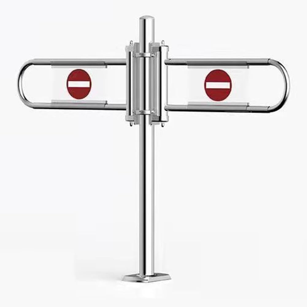 Aioneer Manual Swing Gate With Durable Metal Construction And Automatic Closing For Efficient Traffic Control At Supermarket Entrances-Silver-110x100cm