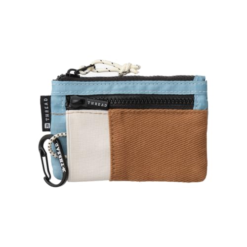Image of Thread Wallets Pouch Wallet - Compact Zip Wallet with Clear ID Window, Coin & Card Pockets, and Key Stash - Lightweight Rip-Stop Travel Wallet for Men & Women (Color Block Canvas)