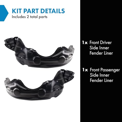 Image of TRQ Front Inner Fender Liner Set Compatible with 2008-2014 Scion xD SC1248107 SC1249107