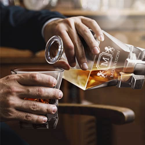 Maverton Personalized Whiskey Decanter And 6 Glasses For Man thumb #1