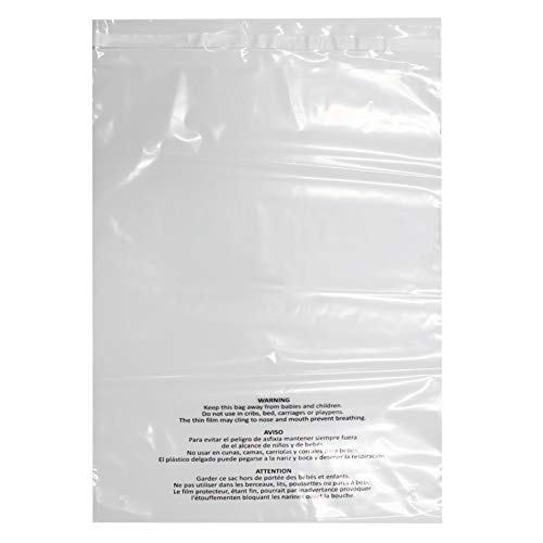 Belinlen 300 Count 9x12 Inch Self Seal Clear Poly Bags with Suffocation Warning for Packaging Clothing T Shirts Decorative Wrappers and More with Permanent Adhesive(1.5mil)