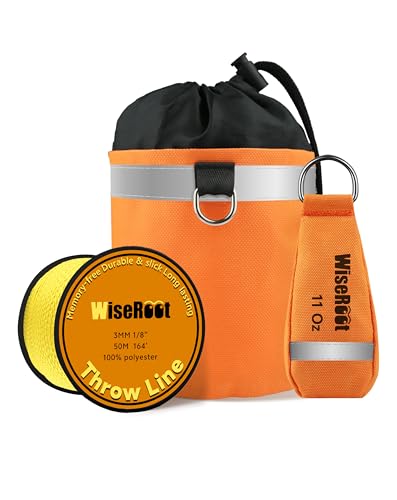WiseRoot Arborist Throw Line Kit: Ultra Slick Throw Rope & 11/15Oz 900D Throw Weight with Reflective Storage Bag Arborist Equipment for Tree Work Climbing Trimming High Limb Rigging