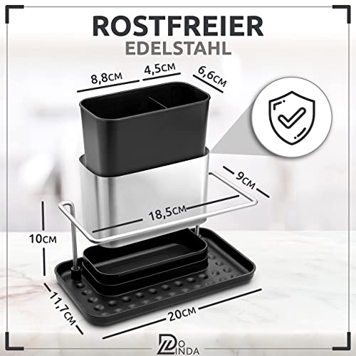 DoLinda® Spülbecken Organizer schwarz Edelstahl - SPÜLFLASCHEN bis 500ml - rutschfest & Spülmaschinen geeignet… - Image 6