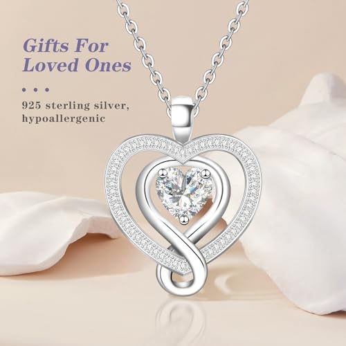 925 Sterling Silver Heart Necklace - Elegant Silver Jewelry for Women - Heart Pendant for Birthday, Anniversary - Ideal for Wife, Mom, Girlfriend4