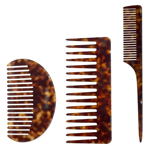 Set de 3 peines de dientes anchos y cola de rata para mujer miniatura 1