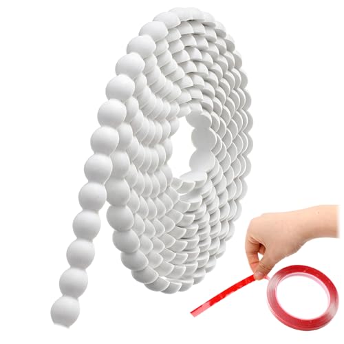 Leinuosen Flexible Molding Trim Peel and Stick for Walls 10ft Decorative Bead Pearl DIY Wall Trim for Bathroom Mirror Frame Border Backsplash Ceiling Cabinet TV Wall Edge(White,10ft /18 mm)