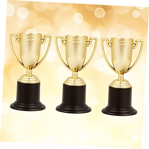 GANAZONO 3 Pecas Troféu dourado Troféu de plástico Troféu pequeno Surpreenda com um troféu copa trof