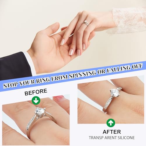 eiito ring sizers for loose rings 16 pack ring guards for loose rings reduce by 05-1 size without resizing fits bands 1-8mm invisible design for women and men 2 styles insert and spiral