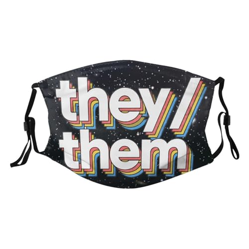 They Them Pronouns Adult Dust Mask Adjustable Dust Face with 2 Filter