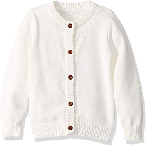 2T Cardigan Boys Girls Toddler Button Up Sweater Cream White