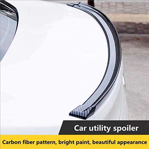 Cool·car 4.9Ft (150Cm) Universal Black Carbon Fiber Trunk Spoiler Lip Kit Car Rear Spoiler Exterior Rear Spoiler Kit Universal Fits For Most Cars Punch-Free Installation (Carbon Black Long150Cm) #TOP6