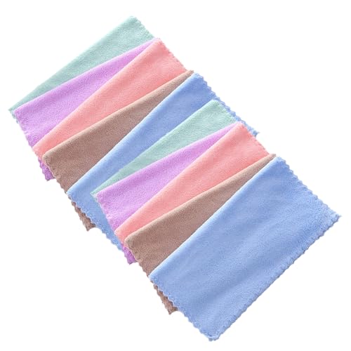 IMIKEYA Paños Desmaquillantes Reutilizables de Microfibra Suave Toallitas Faciales para Mujer 25X25 CM Coral 10 Unidades Ideales para Limpieza Facial Diaria Casa y Color Aleatorio