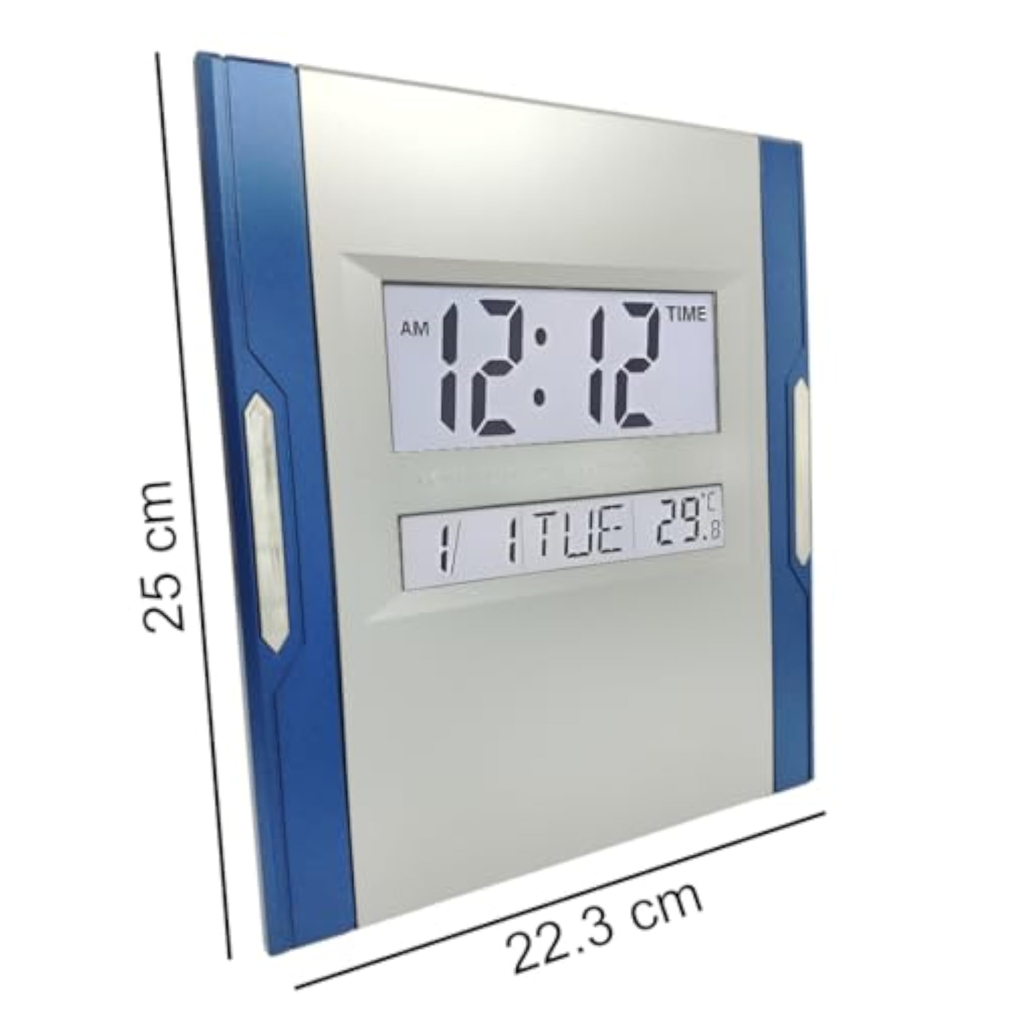 Plastic Digital Wall Clock with Calendar and Temperature