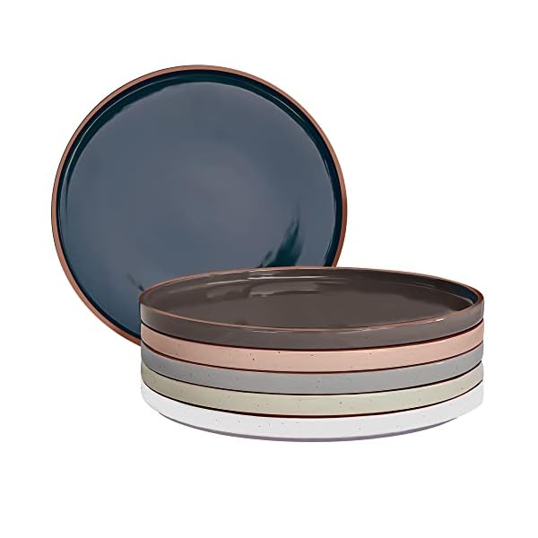 Mora Ceramic Flat Dinner Plates Set of 6, 10.5 in High Edge Dish Set - Microwave, Oven, and Dishwasher Safe, Scratch Resistant, Modern Dinnerware- Kitchen Porcelain Serving Dishes - Assorted Neutrals Mora Ceramic Flat Dinner Plates Set of 6, 10.5 in High Edge Dish Set - Microwave, Oven, and Dishwasher Safe, Scratch Resistant, Modern Dinnerware- Kitchen Porcelain Serving Dishes - Assorted Neutrals
