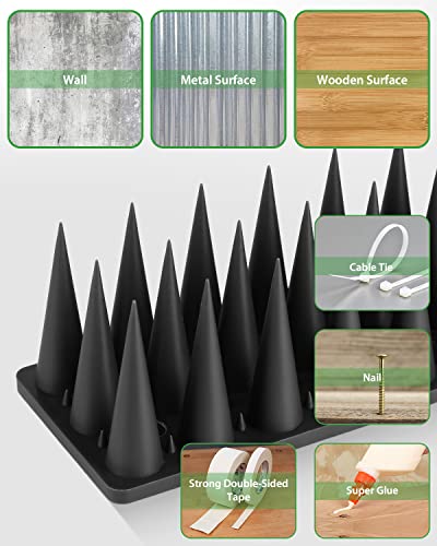 Bird Spikes, 20 Pack Bird Spikes For Outside, Bird Spikes For Pigeons And Other Animals, Pigeon Spikes For Garden Fence And Wall #TOP3