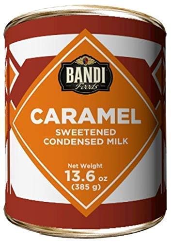 BANDIFoods Imported Sweetened Condensed Milk, 13.6 Ounce (Pack of 12), Easy Opener, Authentic Delicious Taste for Baking, Tea and Coffee (12 Pack, Caramel)