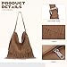 EVEOUT Bolso Bandolera con Flecos de Gamuza sintética Oversize Boho Estilo Western Bolso de Hombro Hobo con Borlas Imagen de EVEOUT Bolso Bandolera con Flecos de Gamuza sintética Oversize Boho Estilo Western Bolso de Hombro Hobo con Borlas