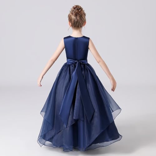 dideyttawl Satin Flower Girl Dress for Wedding Puff Tulle Baby Girl Bridesmaid Dresses Rhinestone Belt Sleeveless Maxi Dress2