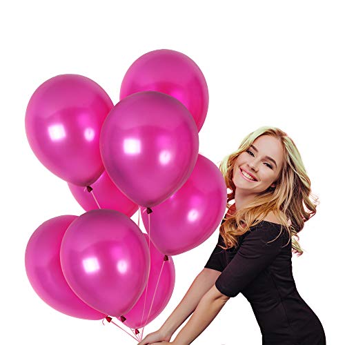 Treasures Gifted Magenta Hot Pink Metallic Balloons 12 Inch Latex Balloon 72 Pack