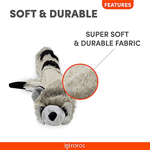 Image of BarkButler x Fofos Skinneez Stuffing Free Raccoon - Soft & Squeaky Toys for Dogs, Dog Toys for Large Dogs (5-30kgs) - Grey