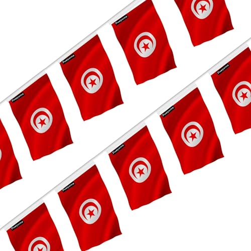 Guirlande drapeau Tunisie 14x21cm pour célébrer vos racines